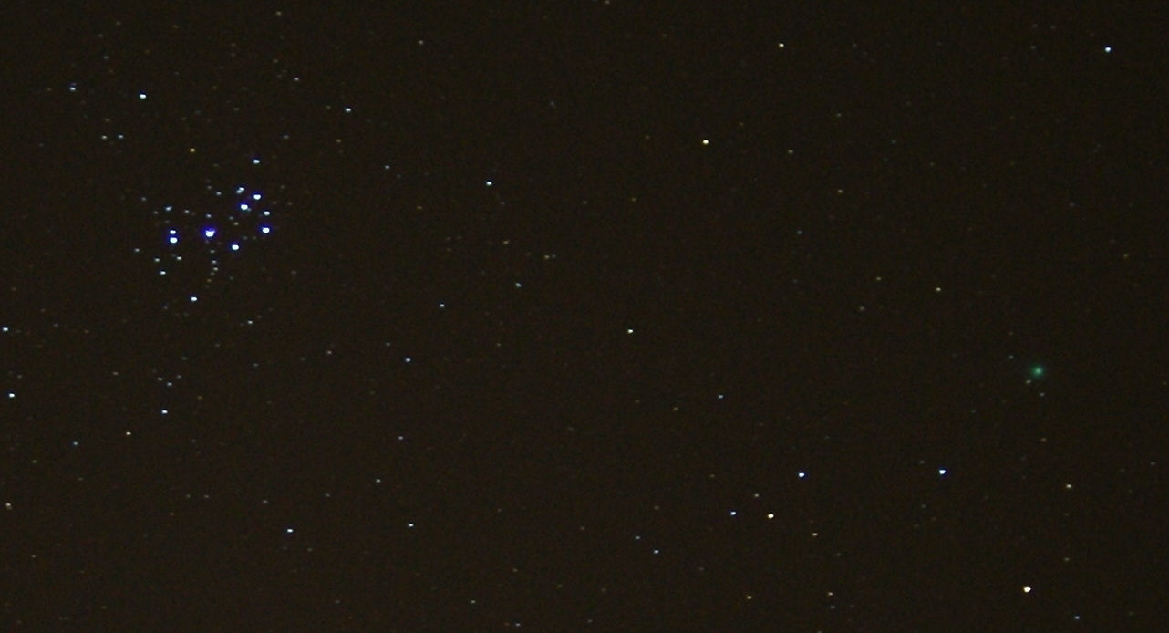 Comet Lovejoy and the Pleiades. By Bill Samson 18.01.2015